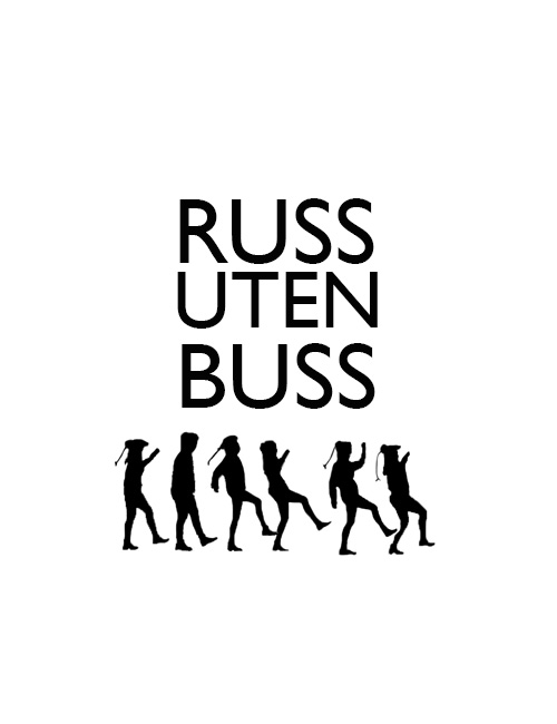 Russ uten buss sort tekst