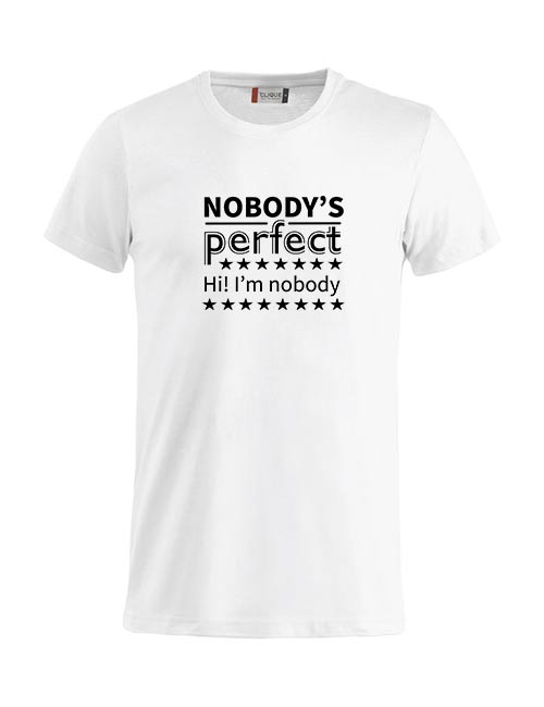 T-skjorte Nobodys perfect hvit