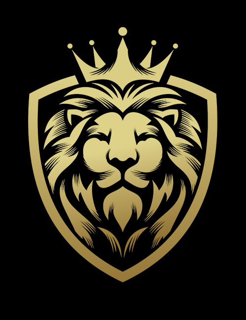 Strykemerke konge løve gull