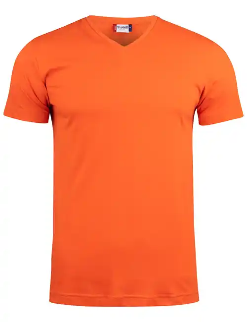 t-skjorte Basic V-hals orange