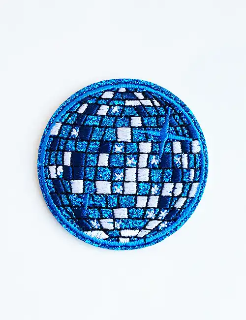 Discokule patch blå liten